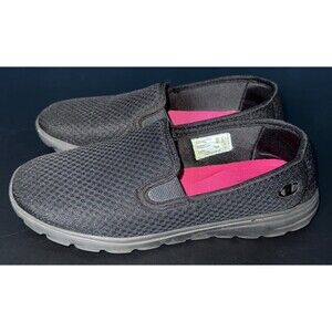 Champion Slip on Shoes Women's Size 11 Black And Pink Lightweight Memory Foam